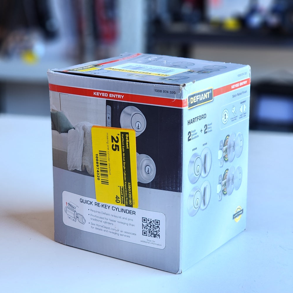 Hartford Satin Nickel Single Cylinder Keyed Entry Project Pack (32BGX2D1BD) Hartford Satin Nickel Single Cylinder Keyed Entry Project Pack (32BGX2D1BD)